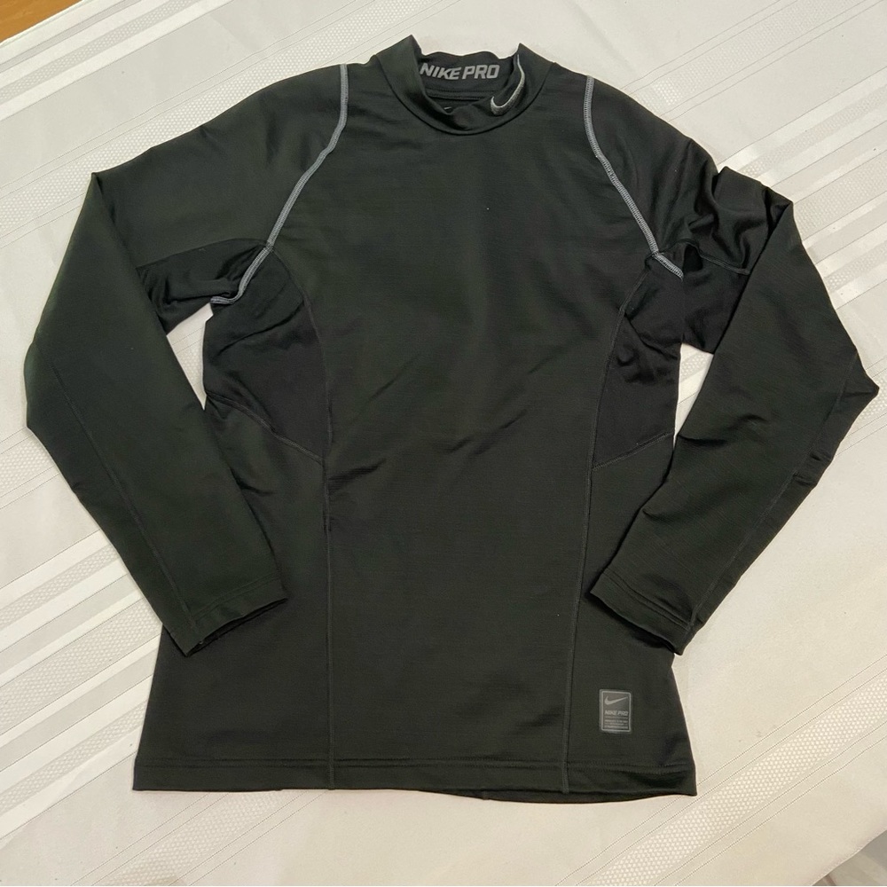 Nike Pro Hyper-warm Fitted Womens Black Long Sleeve Athletic Shirt size S